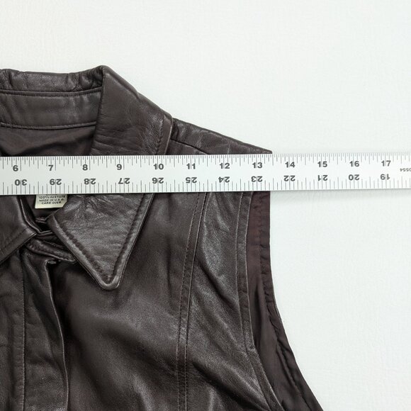 Ann Taylor Women's Brown Leather Vest Size Small USA Made - Picture 8 of 11